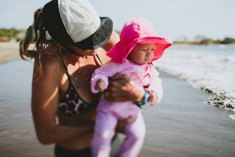beach baby serious face