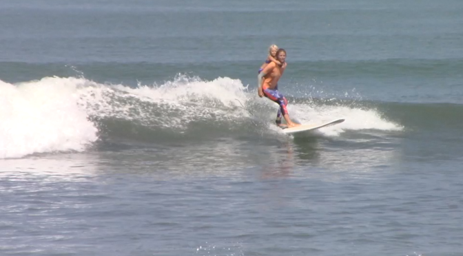 Surfing with Kids age 3.5 and 18 months